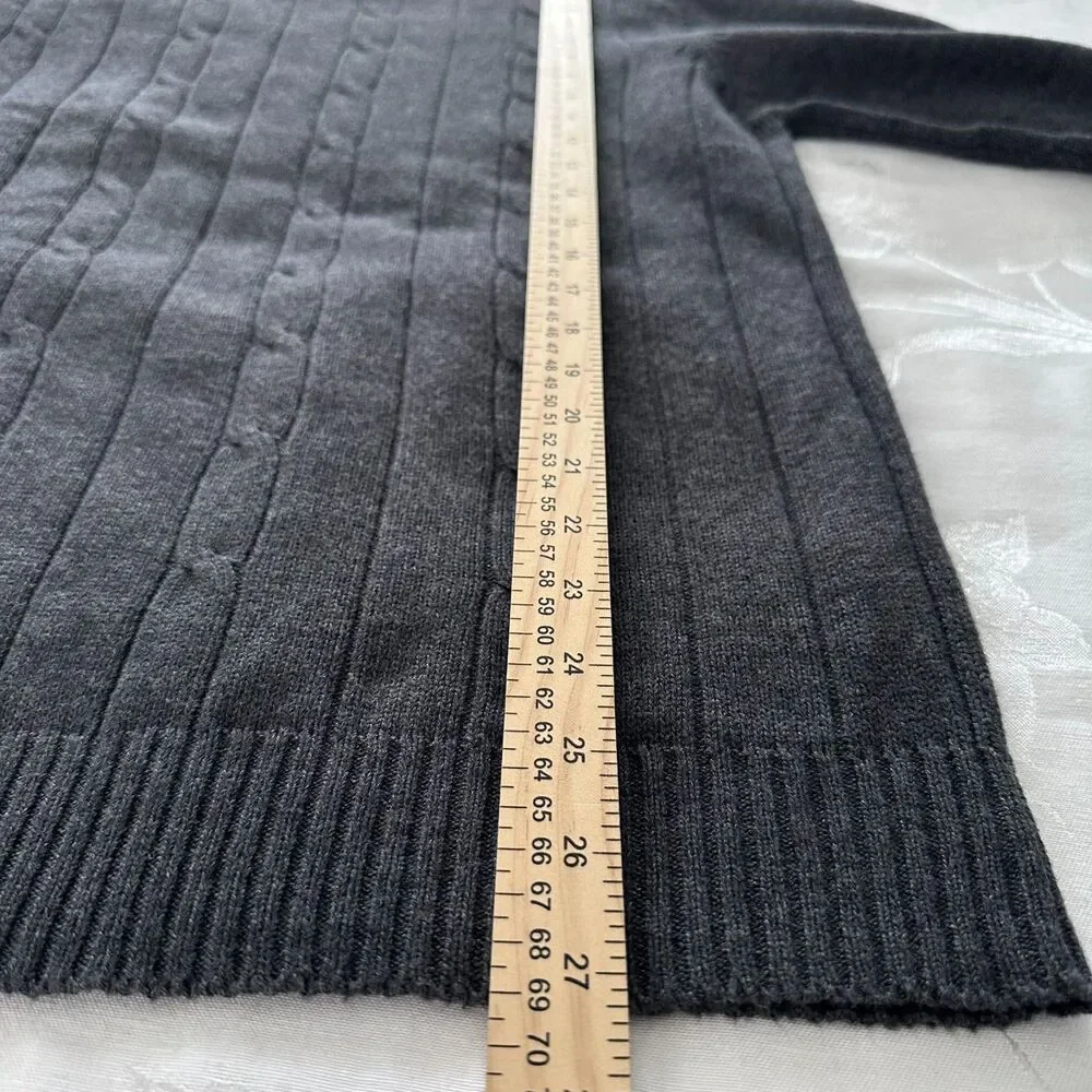 Oscar De La Renta Mens-XXL Sweater Gray Cable Knit Preppy Office Casual Workwear